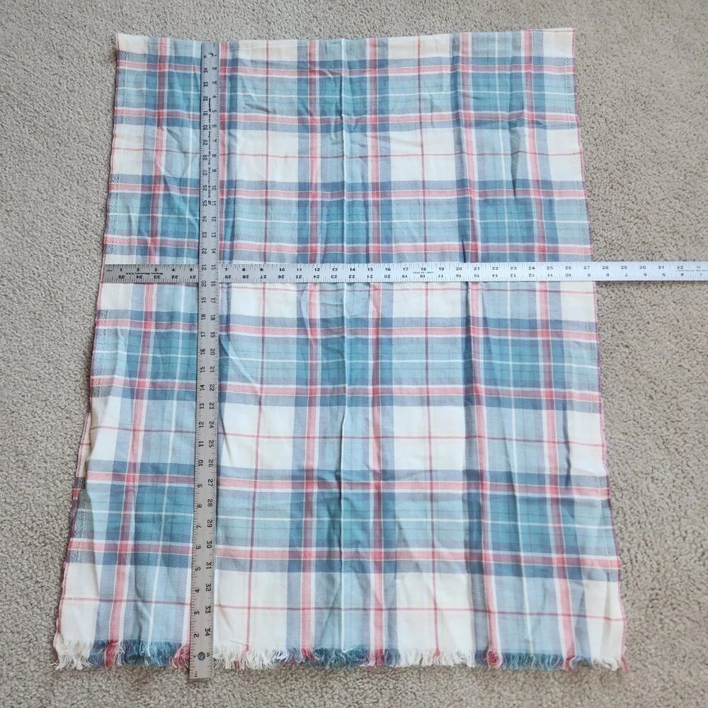 NWT Talbots pastel plaid scarf cotton/rayon